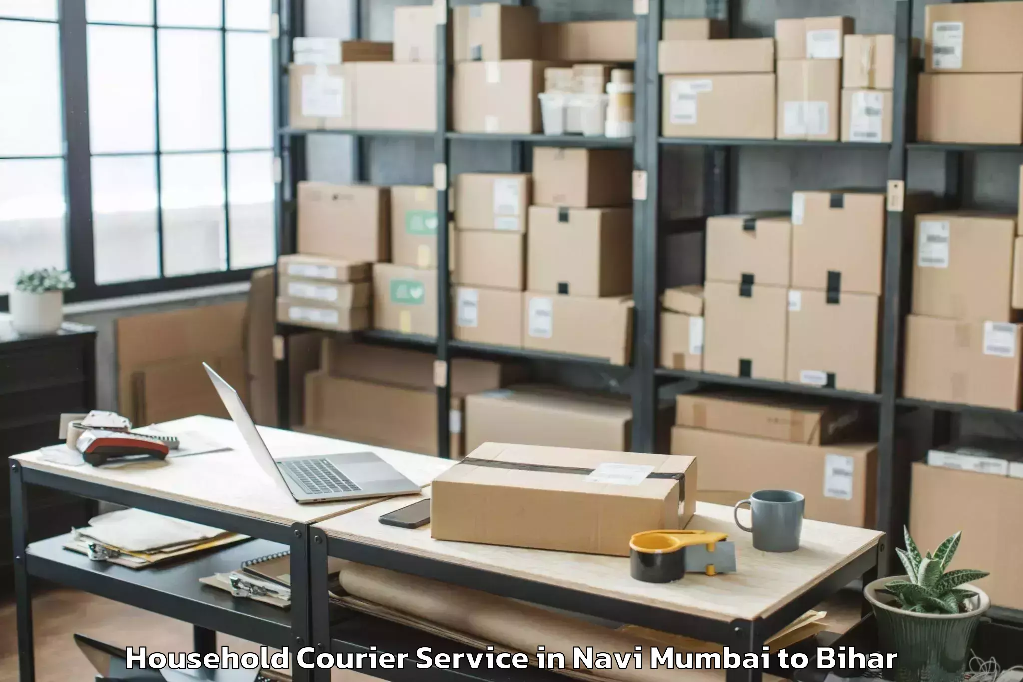 Expert Navi Mumbai to Lauriya Nandangarh Household Courier